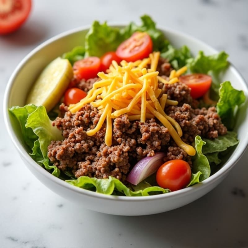 Lean Ground Beef Big Mac Salad Bowl