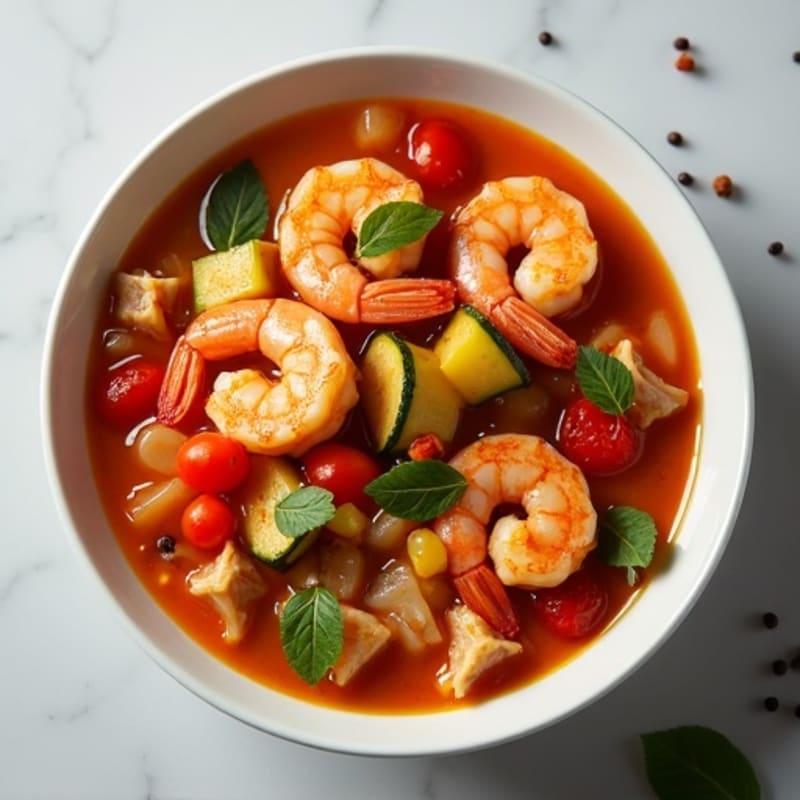 Spicy Chicken and Shrimp Hearty Vegetable Stew