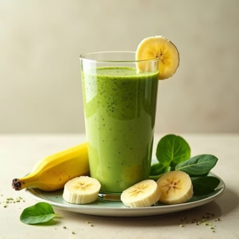 Quick Creamy Banana Protein Green Smoothie