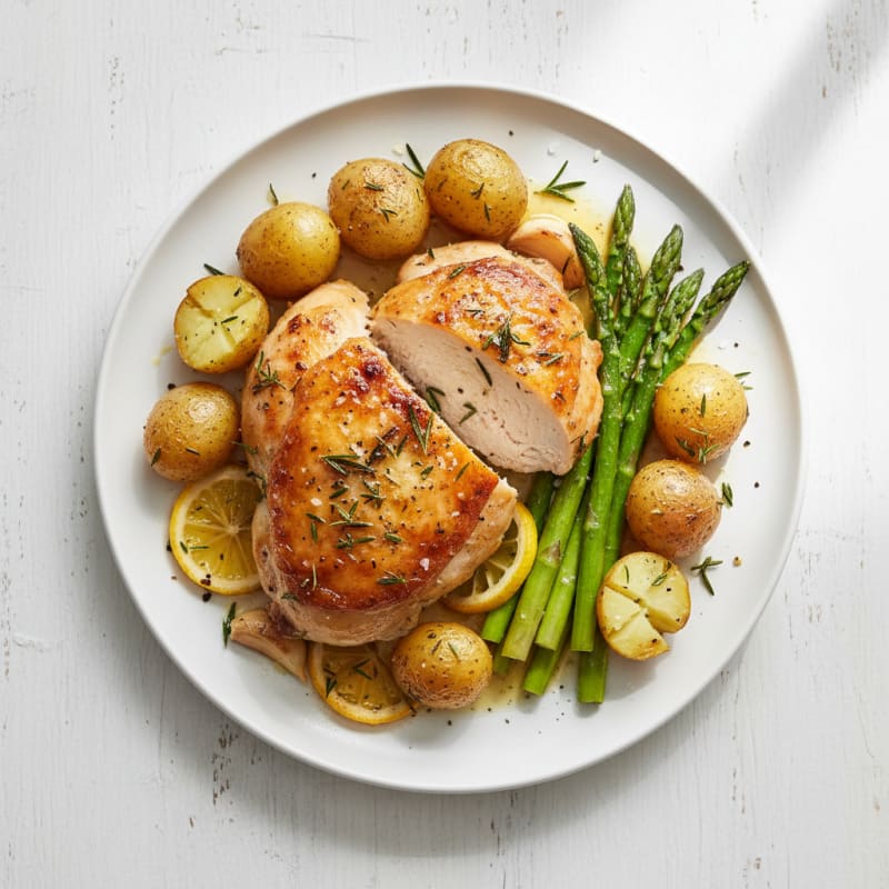 Crispy Lemon-Herb Roasted Chicken