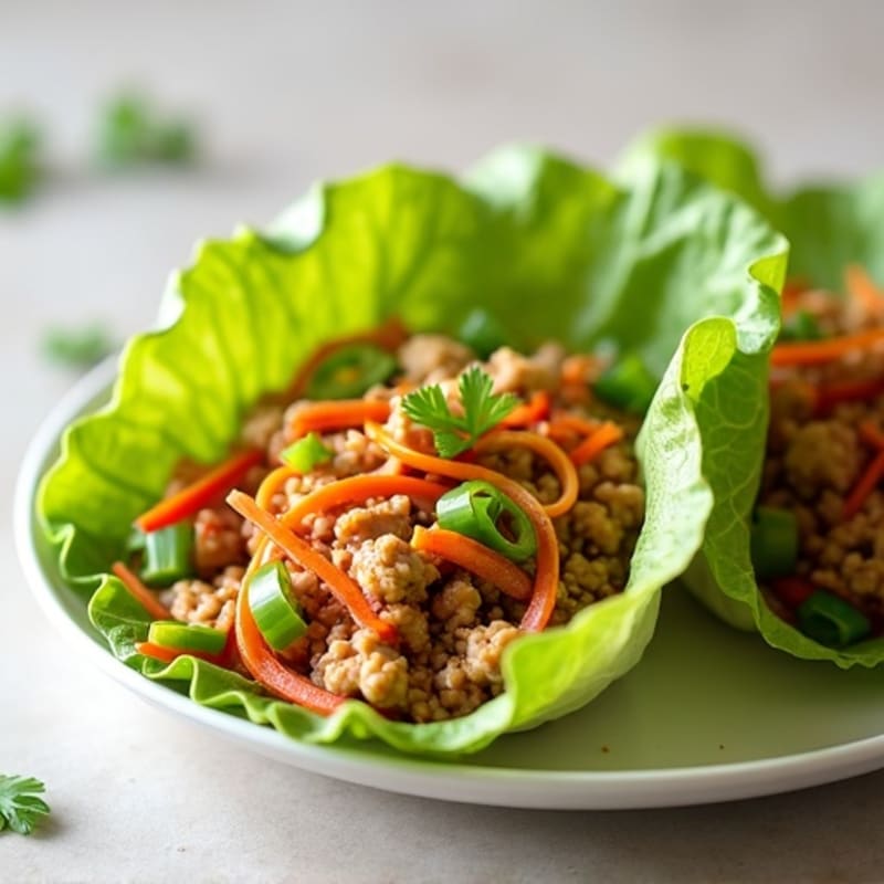 Ginger-Garlic Ground Chicken Lettuce Wraps