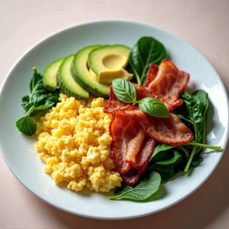 Scrambled Egg Whites with Spinach and Turkey Bacon