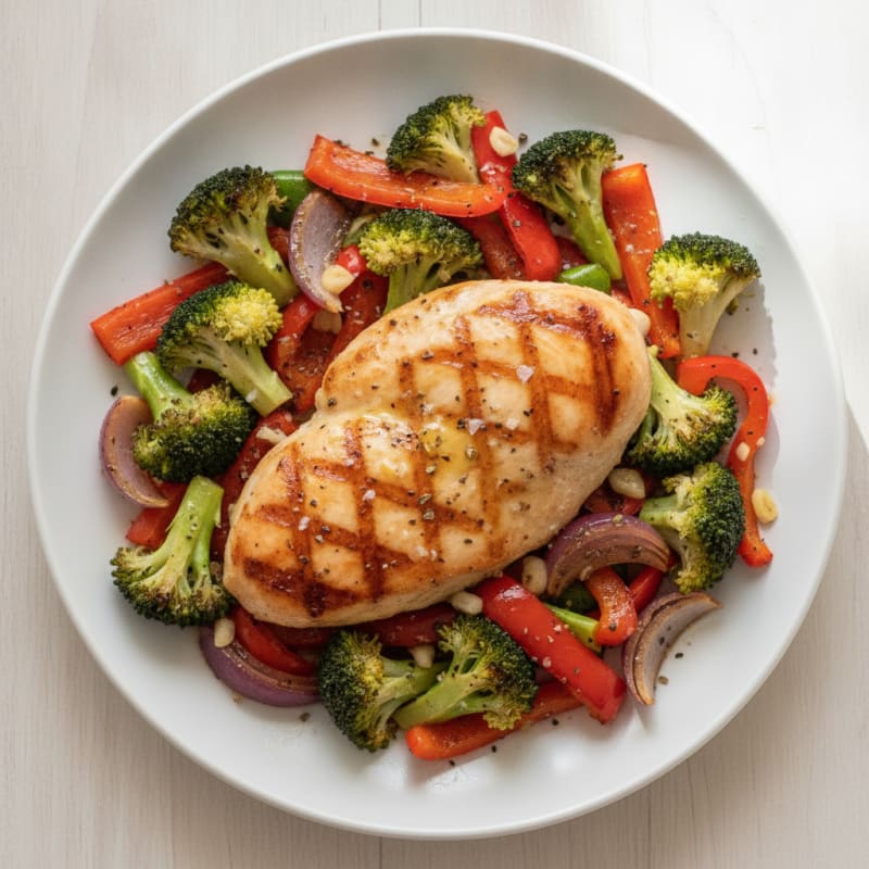Pan-Seared Chicken with Roasted Vegetables