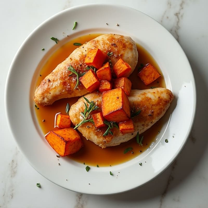 Maple-Glazed Chicken with Roasted Sweet Potatoes