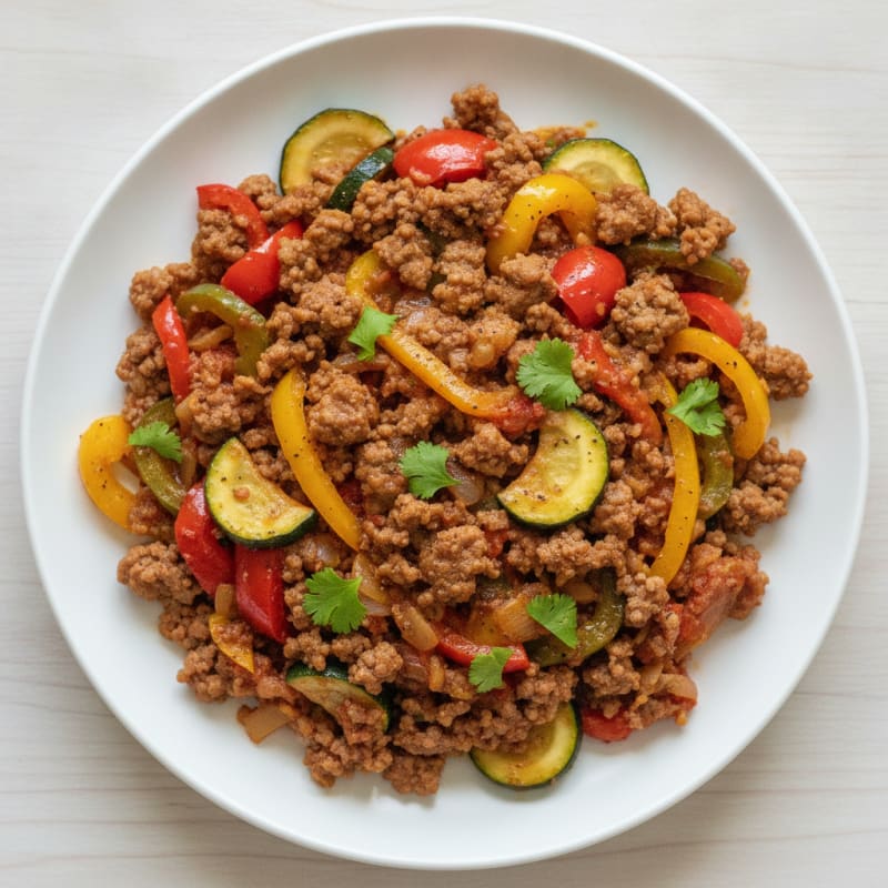 Ground Beef and Bell Pepper Skillet