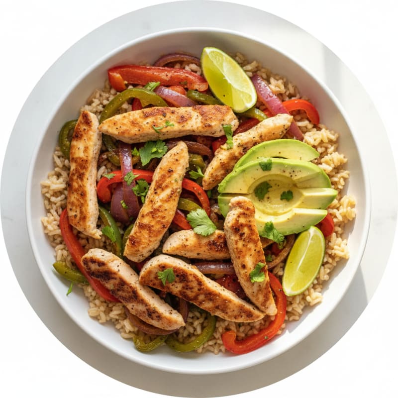 Chicken Fajita Bowl with Roasted Peppers