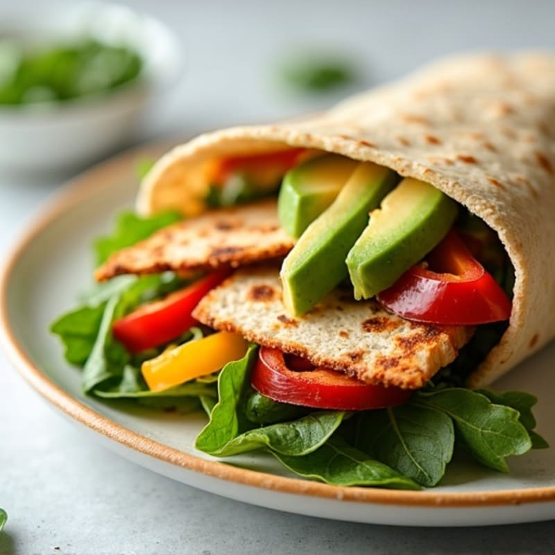 Hearty Turkey Avocado Wrap with Fresh Crispy Veggies