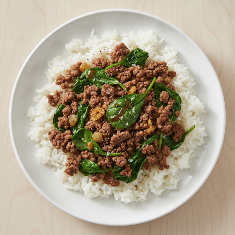 Savory Ground Beef and Rice Bowl