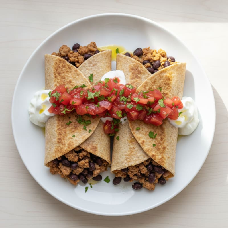 Pork and Bean Burritos with Salsa