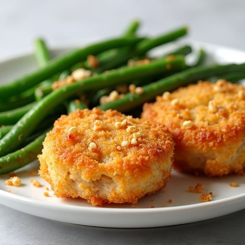 Crispy Baked Chicken Bites with Roasted Green Beans