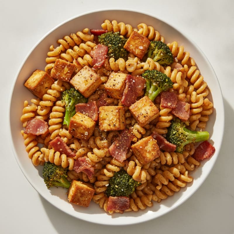 Bacon and Broccoli Tofu Pasta