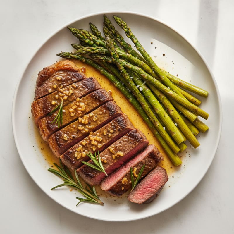 Garlic Herb Steak with Roasted Asparagus