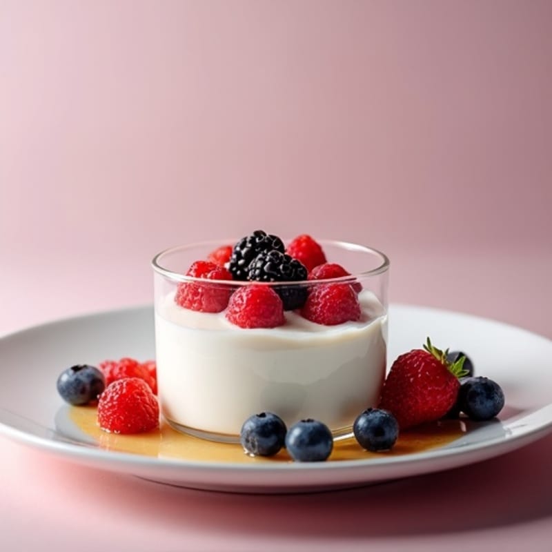Silky Greek Yogurt Protein Mousse with Mixed Berries