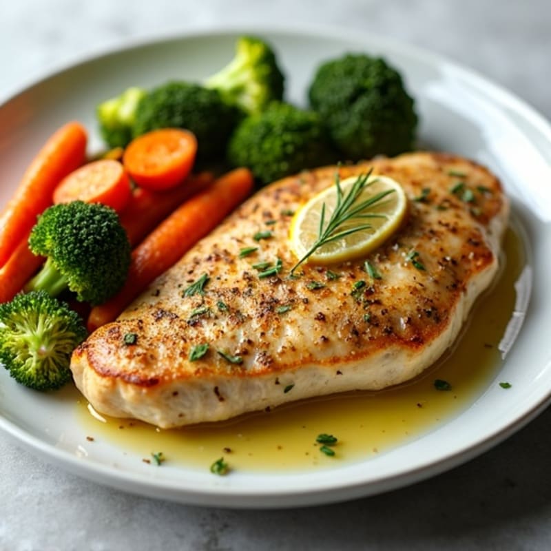 Herb-Crusted Pan Seared Chicken with Roasted Vegetables