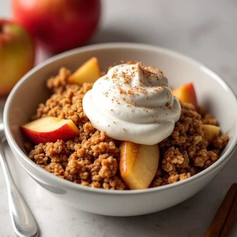 Warm Cinnamon-Spiced Apple Oat Crumble