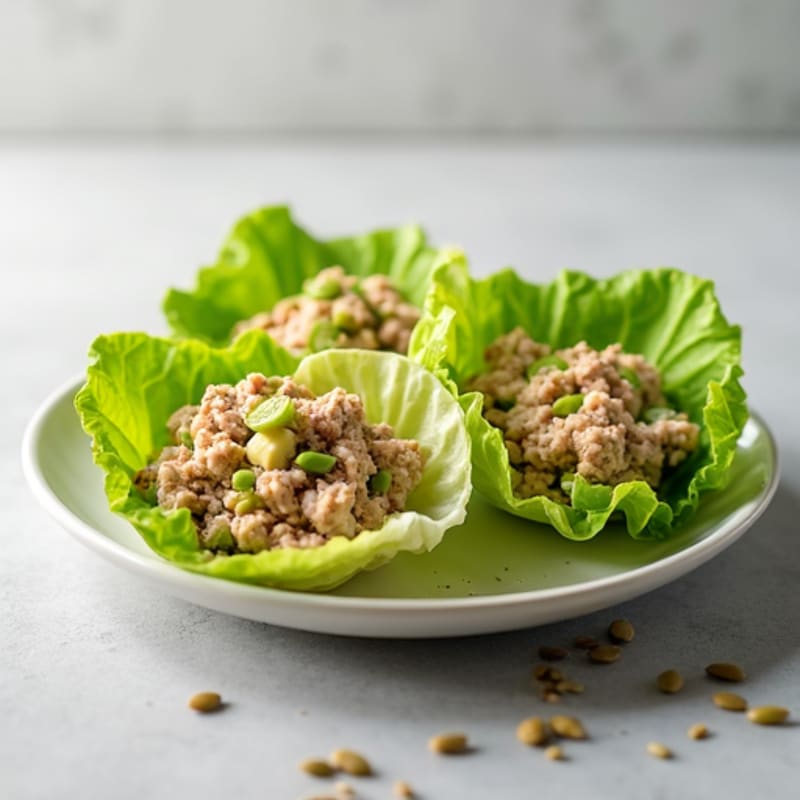 Tuna Salad Lettuce Wraps with Pumpkin Seeds