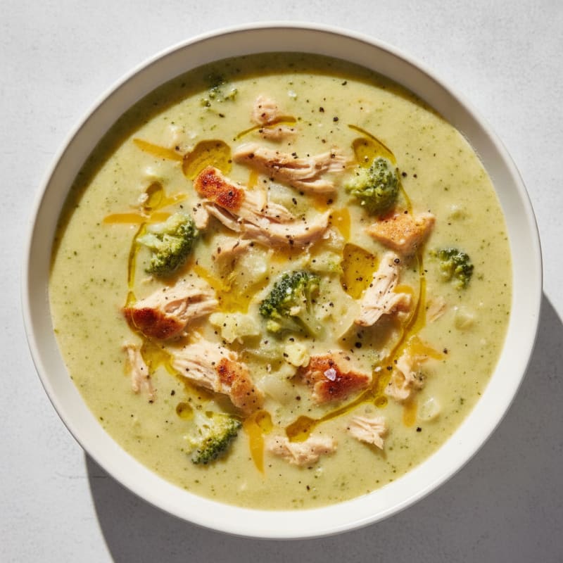 Broccoli Cheddar Protein Soup