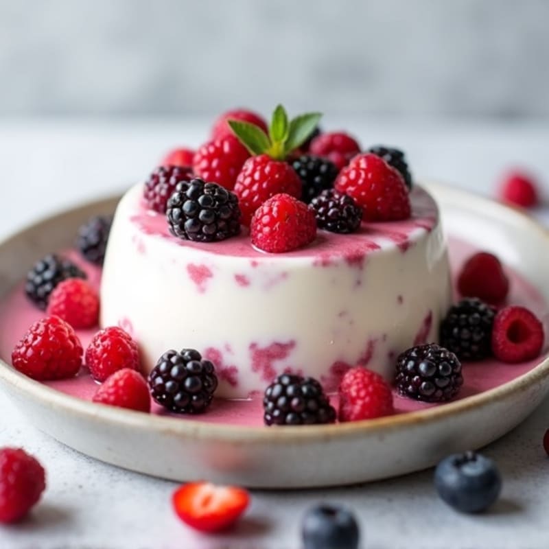 Greek Yogurt Protein Mousse with Mixed Berries