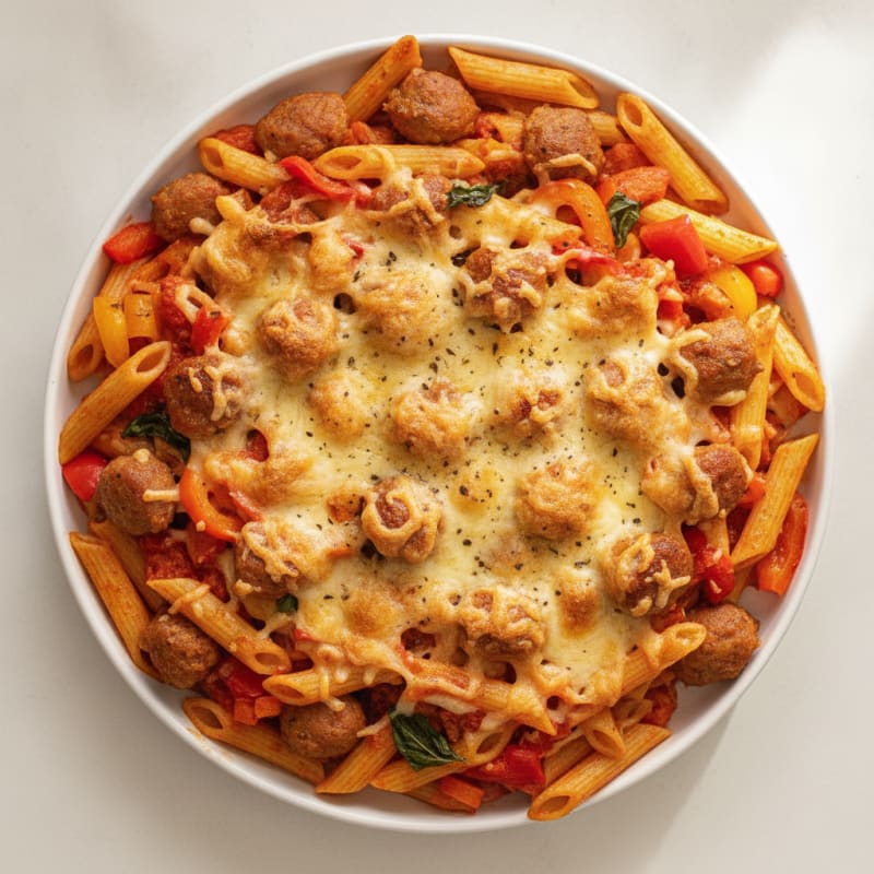 Sausage and Pepper Pasta Bake