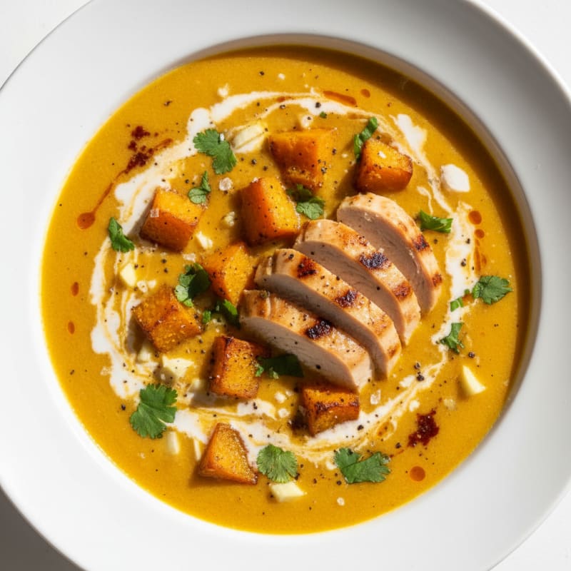 Roasted Pumpkin Coconut Curry Soup
