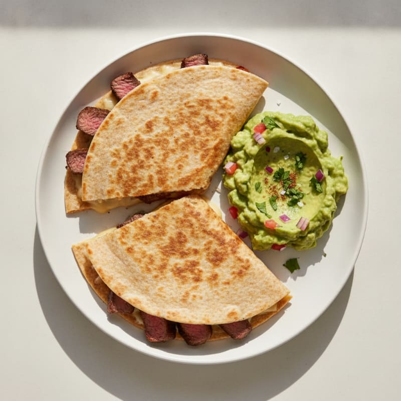 Carne Asada Quesadillas with Guacamole
