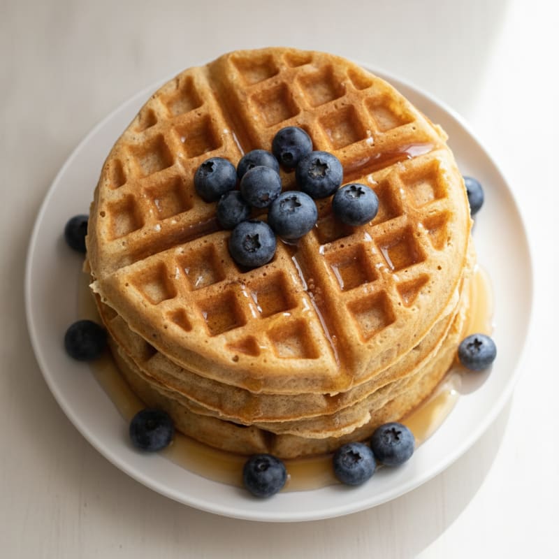 Classic Buttermilk Waffles with Maple Syrup