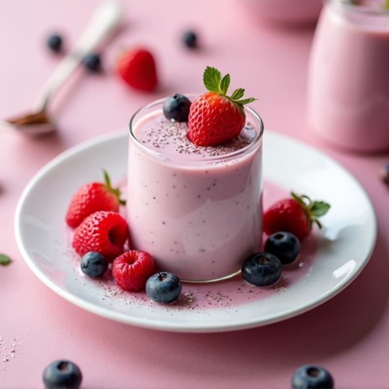 Creamy Greek Yogurt Protein Mousse with Mixed Berries