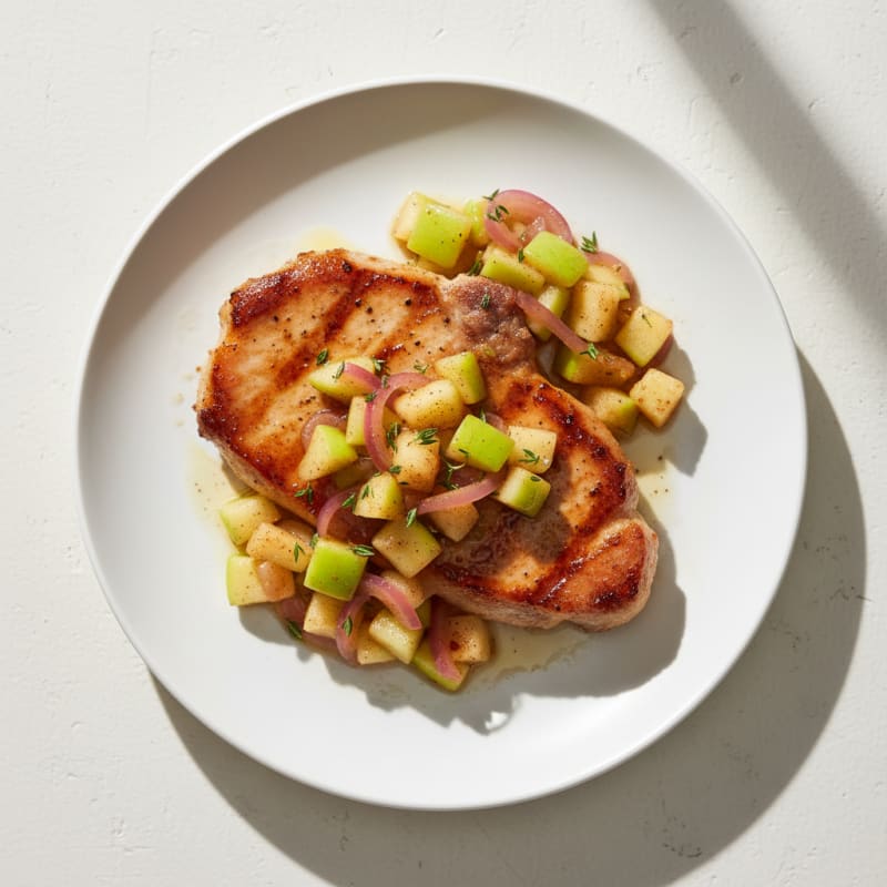 Pan-Seared Pork Chop with Apple Chutney