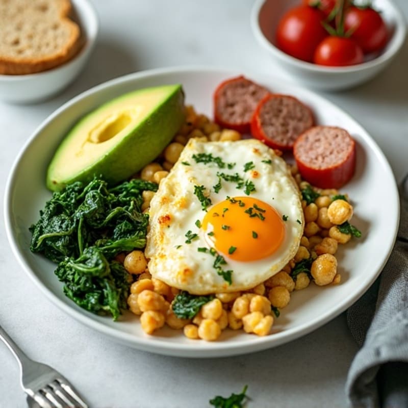 Egg White and Turkey Sausage Scramble with Spinach