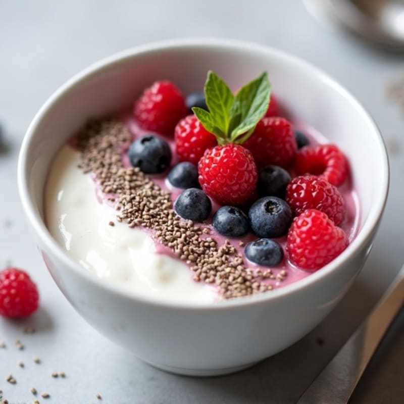 Silky Greek Yogurt Protein Bowl with Mixed Berries