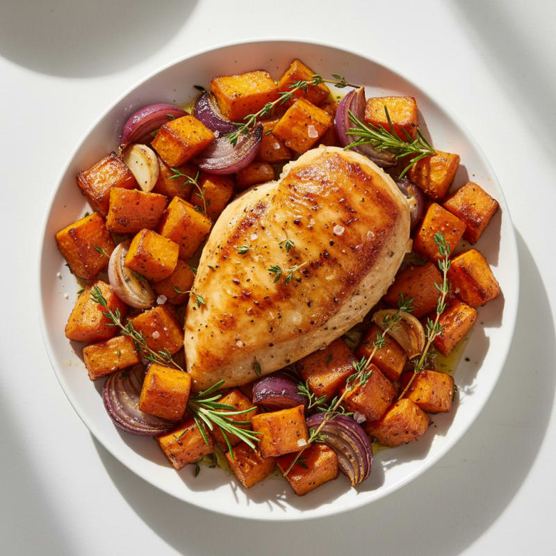 Garlic Herb Roasted Chicken with Root Vegetables