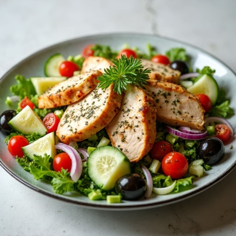 Fresh Mediterranean Chopped Salad with Herb-Marinated Feta