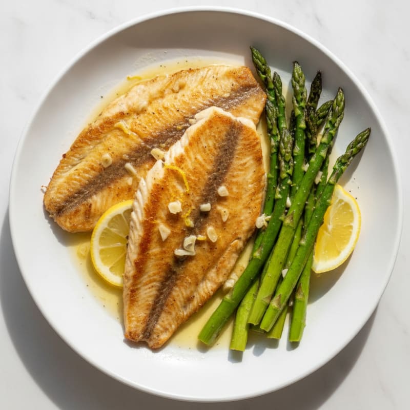 Seared Tilapia with Roasted Asparagus
