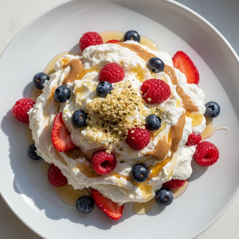 Silky Greek Yogurt Protein Mousse with Mixed Berries