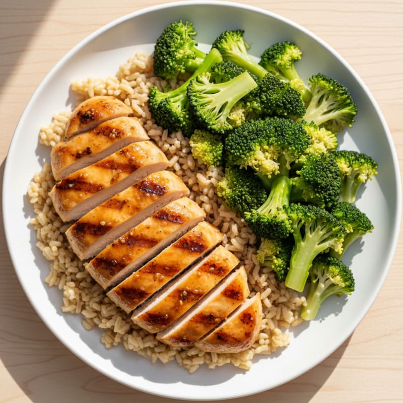 Ginger Soy Grilled Chicken with Steamed Broccoli