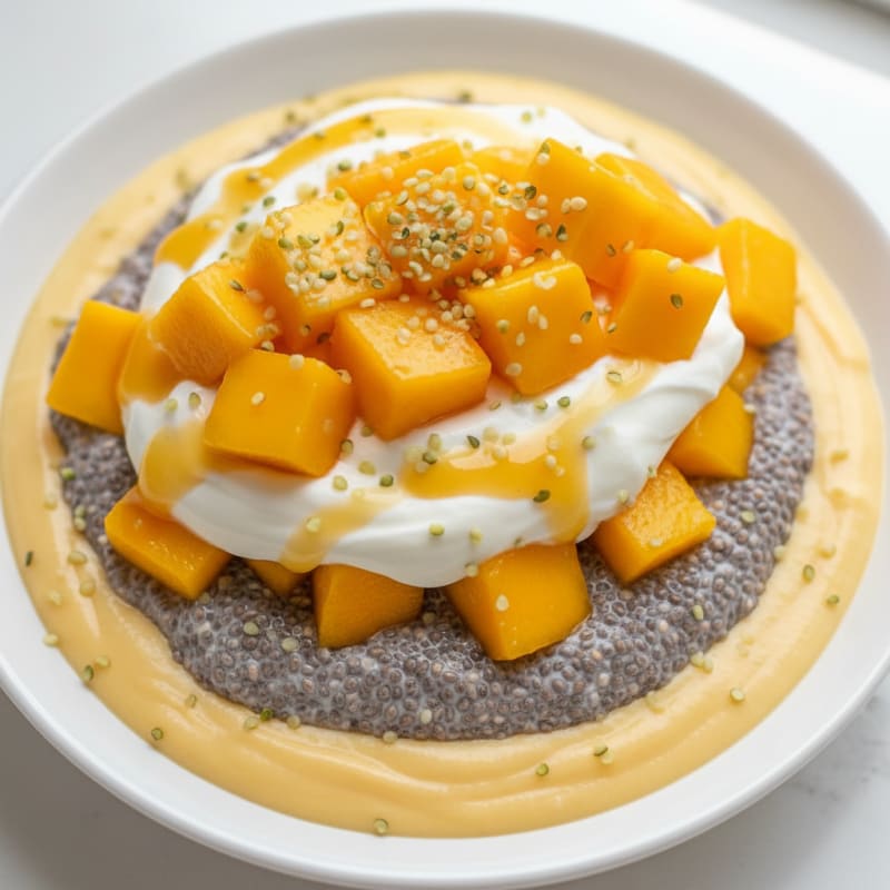 Creamy Mango Chia Pudding Parfait
