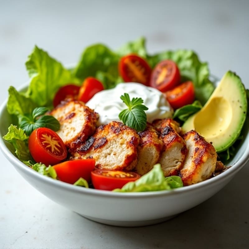Loaded Chicken BLT Bowl with Roasted Tomatoes and Creamy Avocado