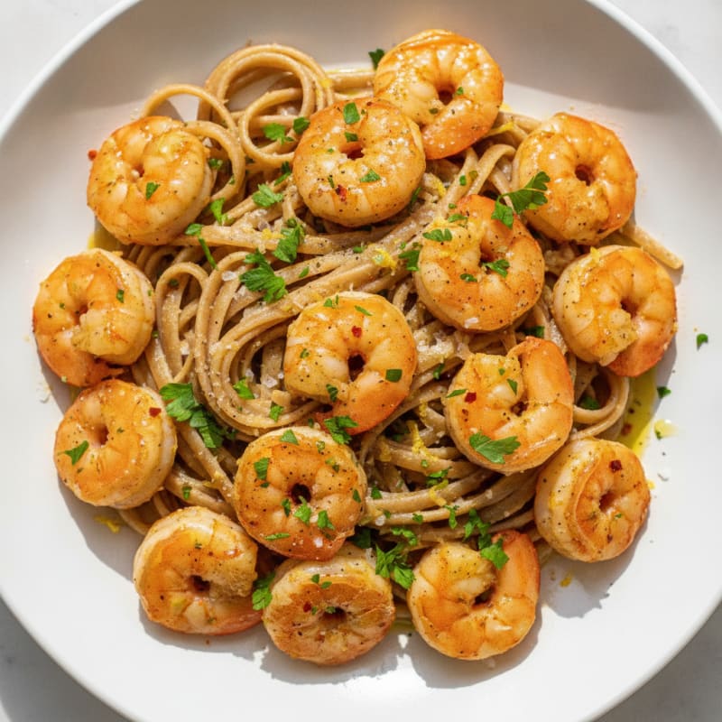 Garlic Butter Shrimp Scampi with Linguine