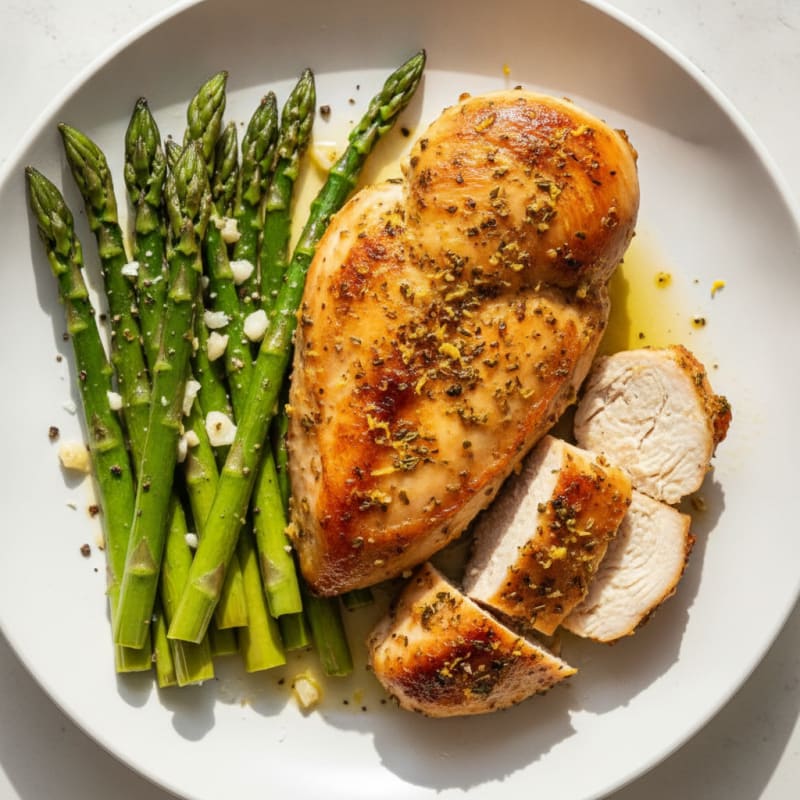Lemon-Herb Roasted Chicken with Asparagus