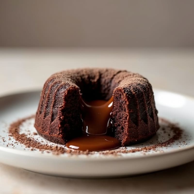 Flourless Molten Dark Chocolate Protein Cake