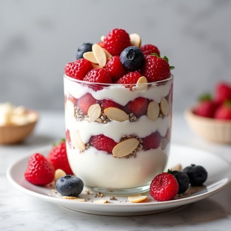 Greek Yogurt Protein Parfait with Mixed Berries