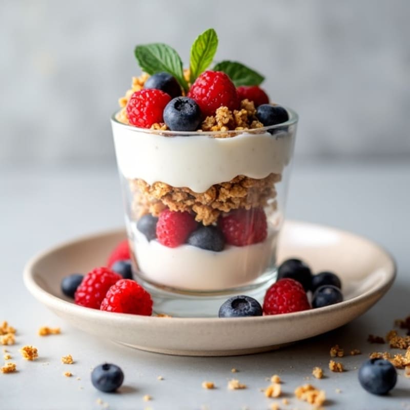 Greek Yogurt Protein Parfait with Mixed Berries