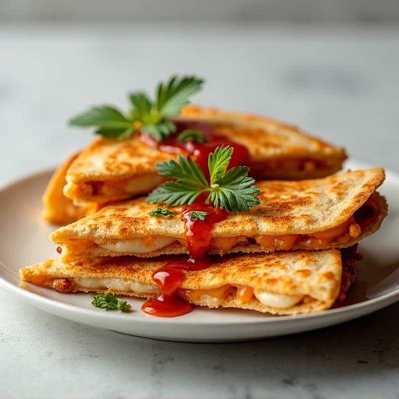 Crispy Whole Wheat BBQ Chicken Quesadilla