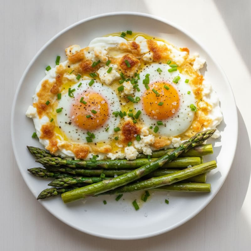 Baked Eggs with Roasted Asparagus
