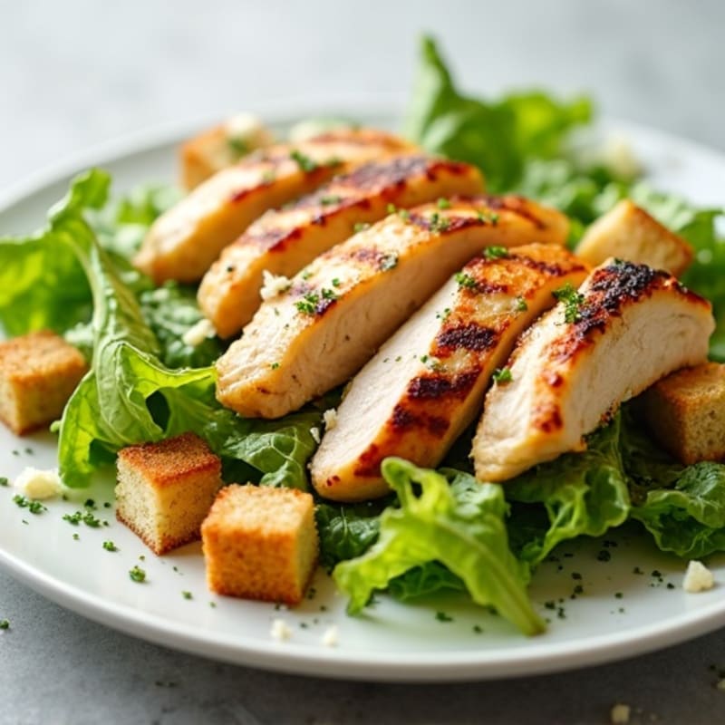 Grilled Chicken Caesar Salad with Fresh Romaine