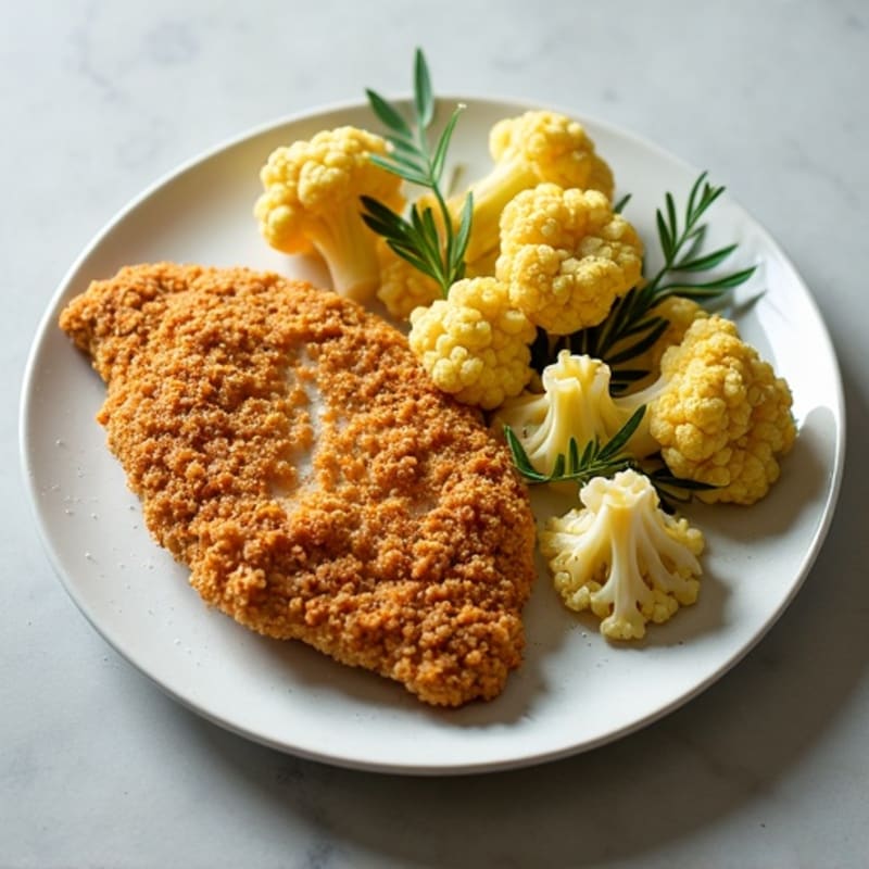 Crispy Almond-Crusted Chicken with Herb-Roasted Cauliflower
