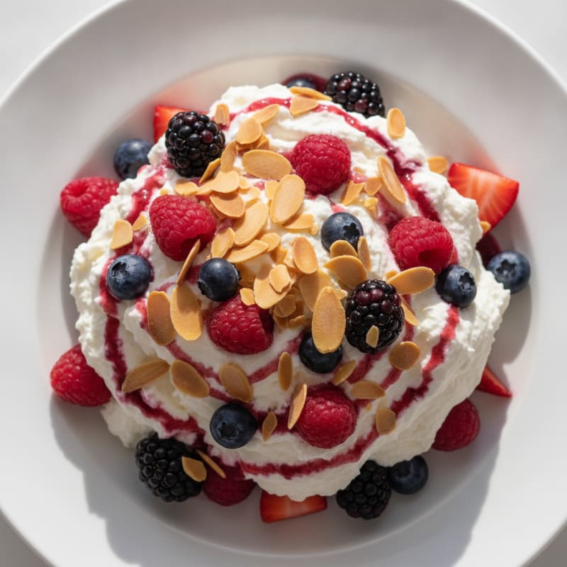 Creamy Greek Yogurt Protein Mousse with Mixed Berries