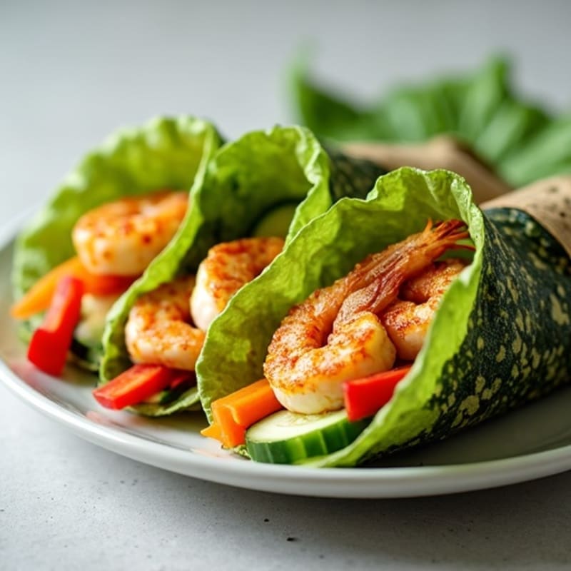 Crispy Shrimp and Fresh Vegetable Nori Wraps