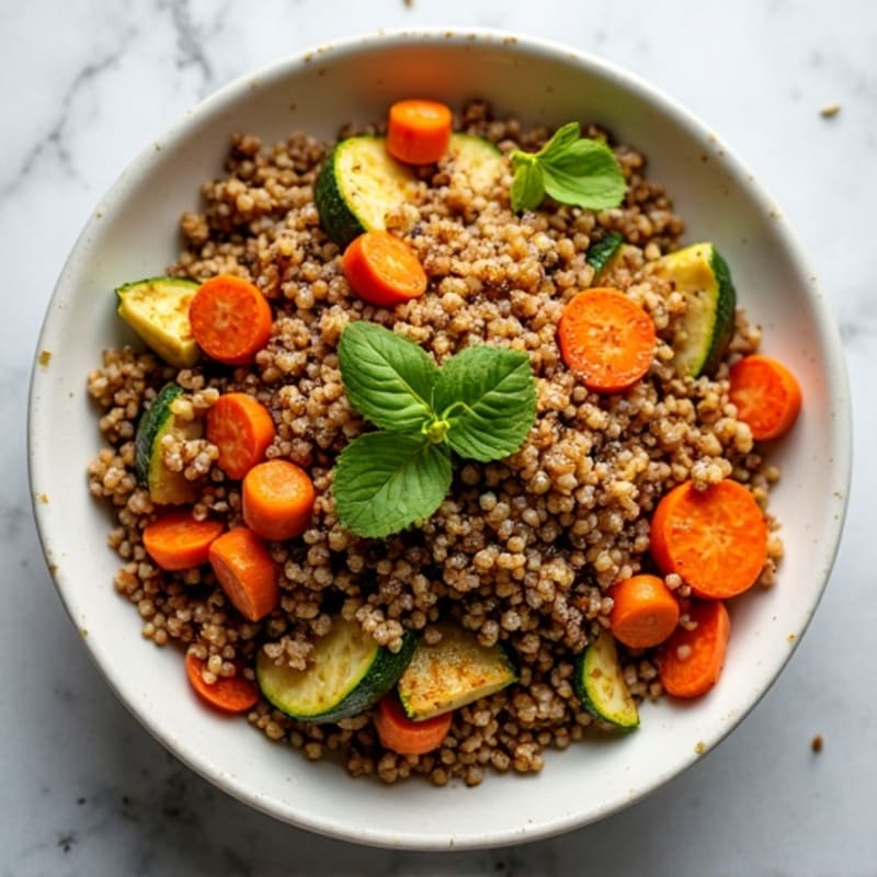 Crispy Lentil and Quinoa Power Bowl with Roasted Vegetables