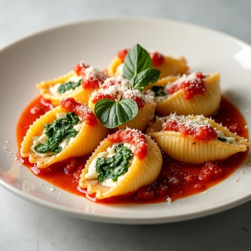 Creamy Spinach Ricotta Stuffed Pasta Shells